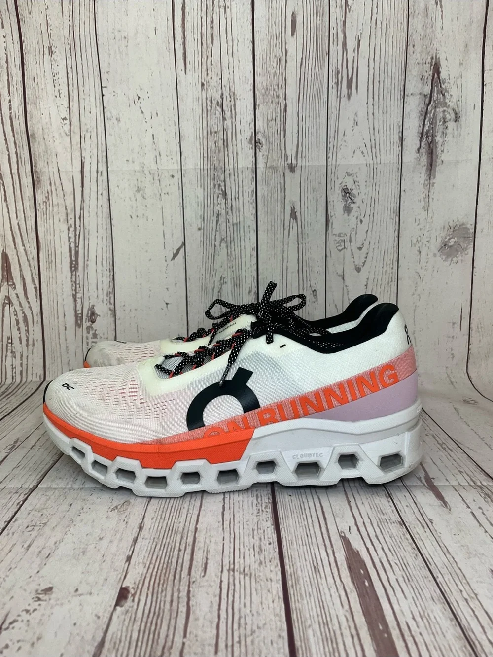 Men's On Running Brand White/Orange Cloud Cloudmonster 2 OC Shoes Sz 14
